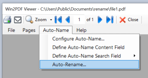 Win2PDF Desktop - Configuring Auto-Name