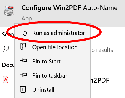 Configure Win2PDF Auto-name for all users