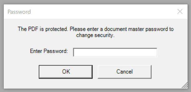 Win2PDF Desktop Enter Master Password