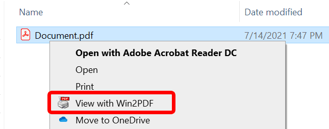 Win2PDF Desktop - View with Win2PDF