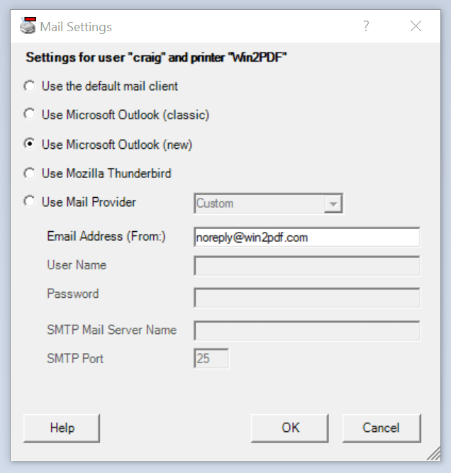 Win2PDF Mail Configure Outlook (new)